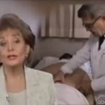 Image of Dr. John Sarno examining a patient with chronic pain Barbara Walters in foreground.