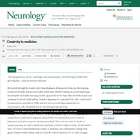 Screen shot of Neurology article, "Creativity in Medicine," by Dr. Devi. 